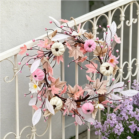 Rugged Autumn Pumpkin Door Wreath