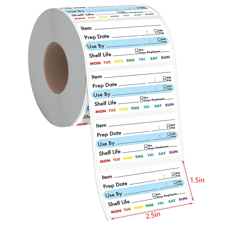 Kitchen Food Date Labels Roll