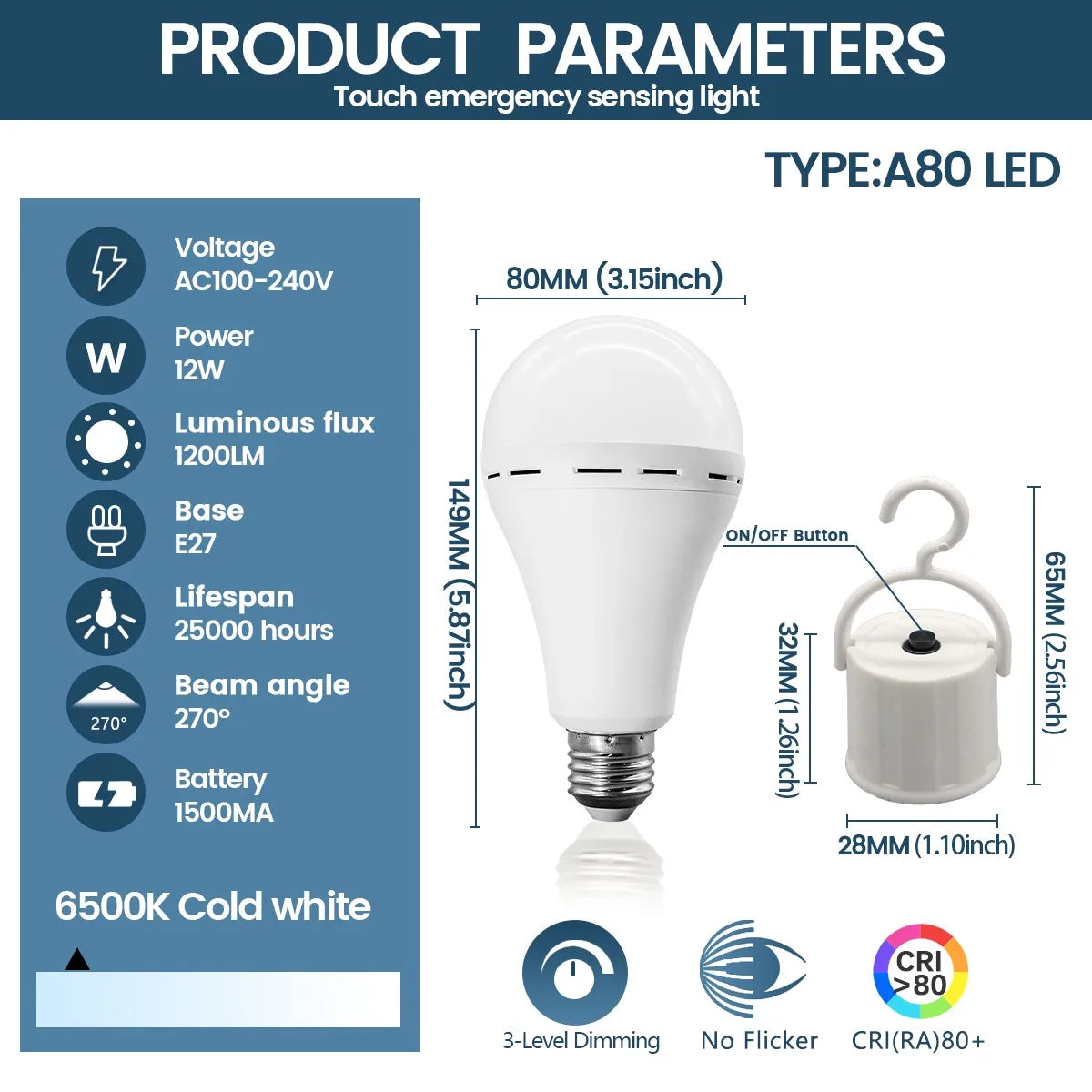 Bombilla LED inteligente de emergencia