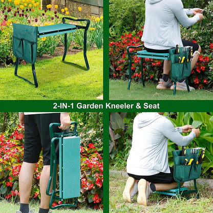 Asiento-banco portátil ComfortFold para jardinería de rodillas