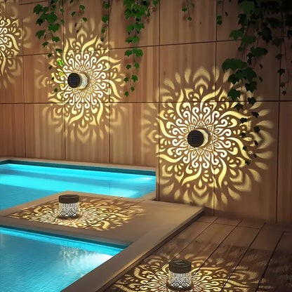 Solar Mandala Garden Wall Light