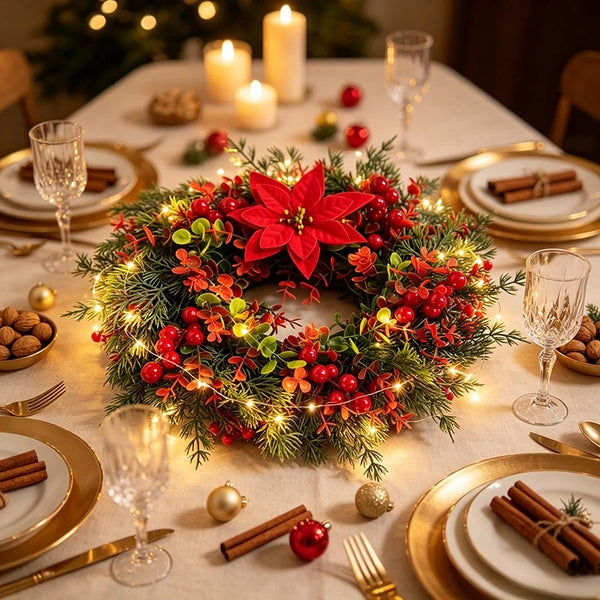 Evergreen Glow Holiday Wreath