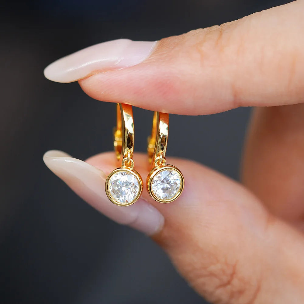 Radiant Gold Moissanite Earrings