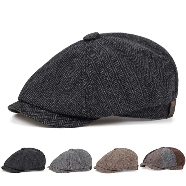 Classic Heritage Herringbone Flat Cap