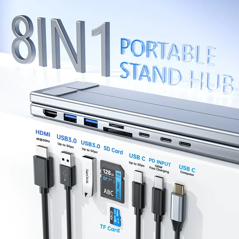 LiftDock™ 8-in-1 USB-C Stand Hub
