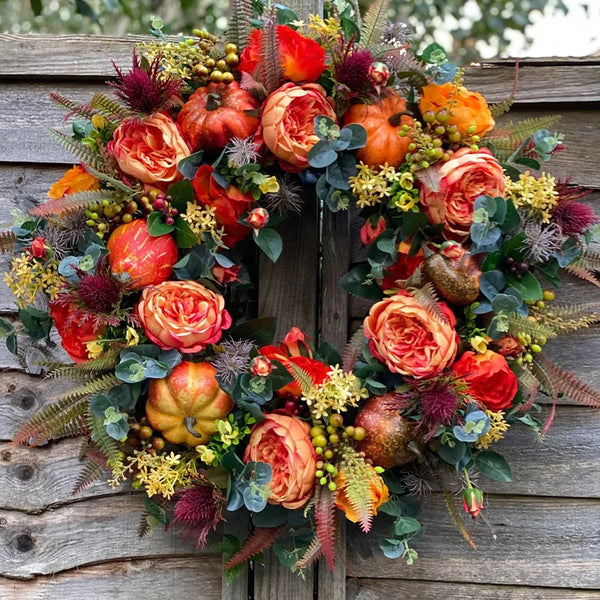 Autumn Farmhouse Pumpkin Wreath