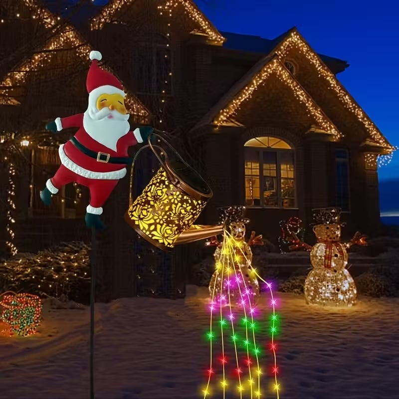 Santa Solar Watering Can Light