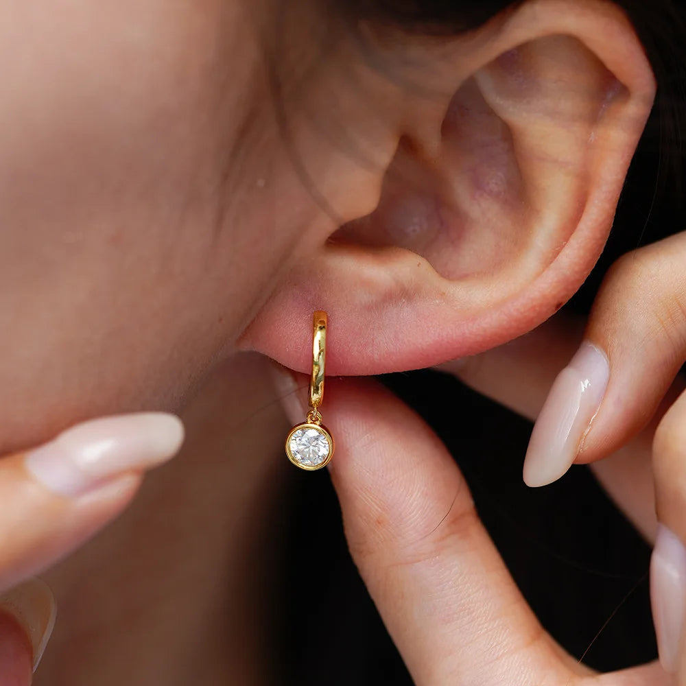 Radiant Gold Moissanite Earrings