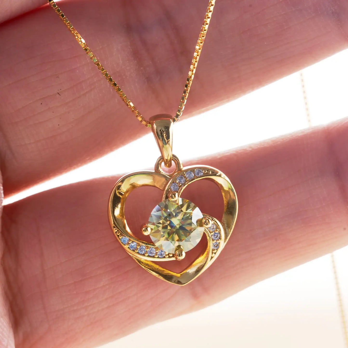 Sparkling Heart Moissanite Necklace