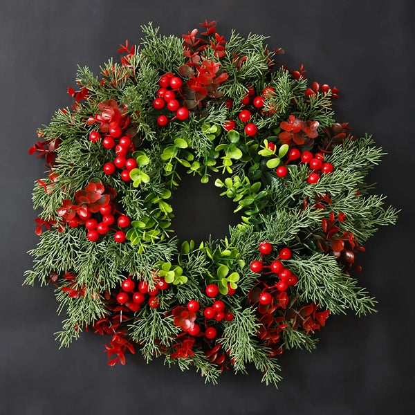 Festive Red Berry Door Wreath