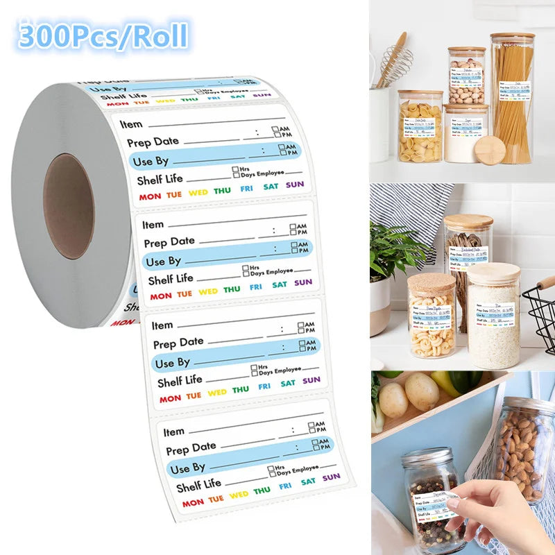 Kitchen Food Date Labels Roll