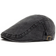 Gorra plana de mezclilla lavada vintage para hombre — Gorra de caballero ajustable