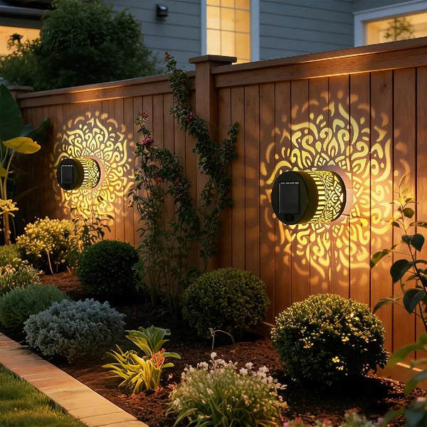 Solar Mandala Garden Wall Light