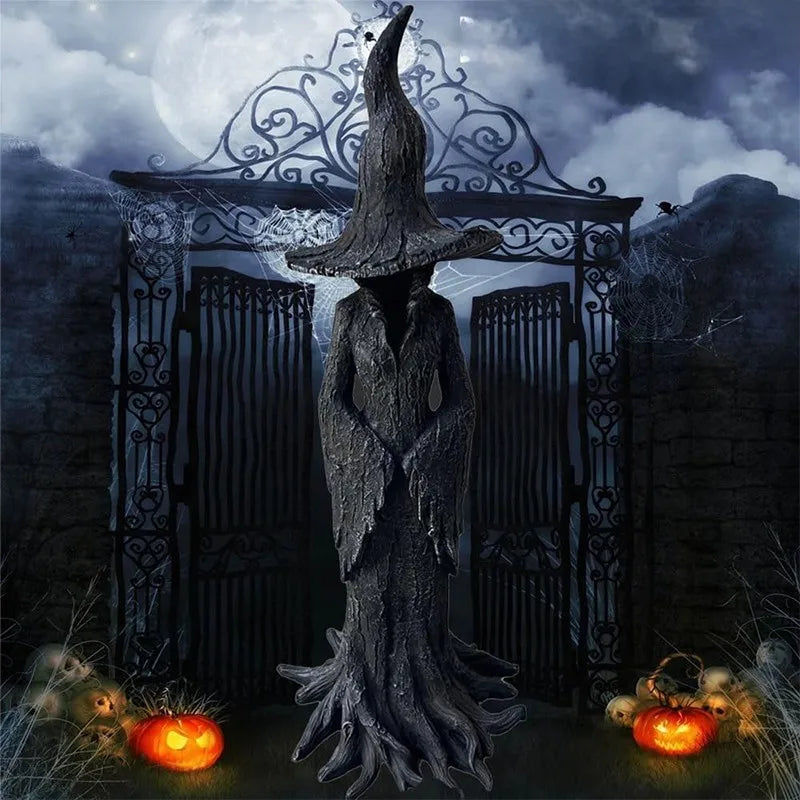Decoración de estatua de bruja mística