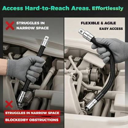 FlexReach Barra de extensión de trinquete de eje flexible