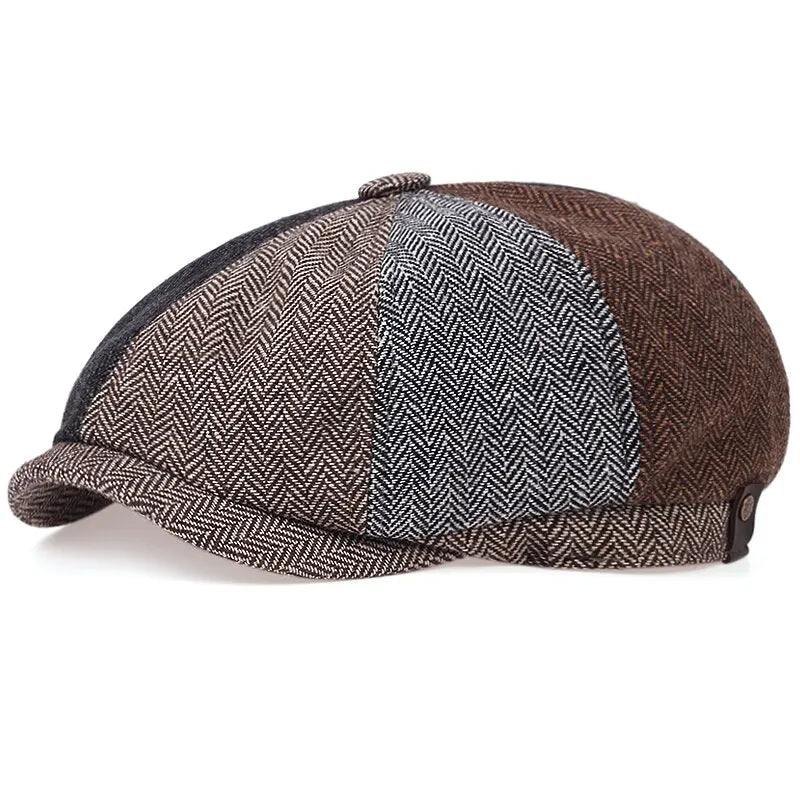 Classic Heritage Herringbone Flat Cap