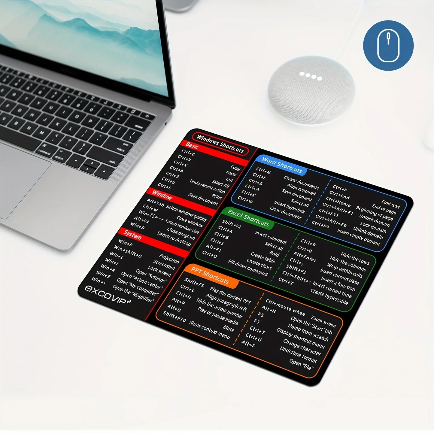 Windows & Word Shortcut Mouse Pad
