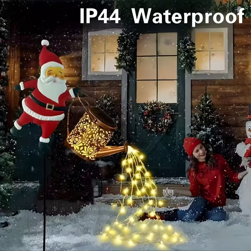 Santa Solar Watering Can Light