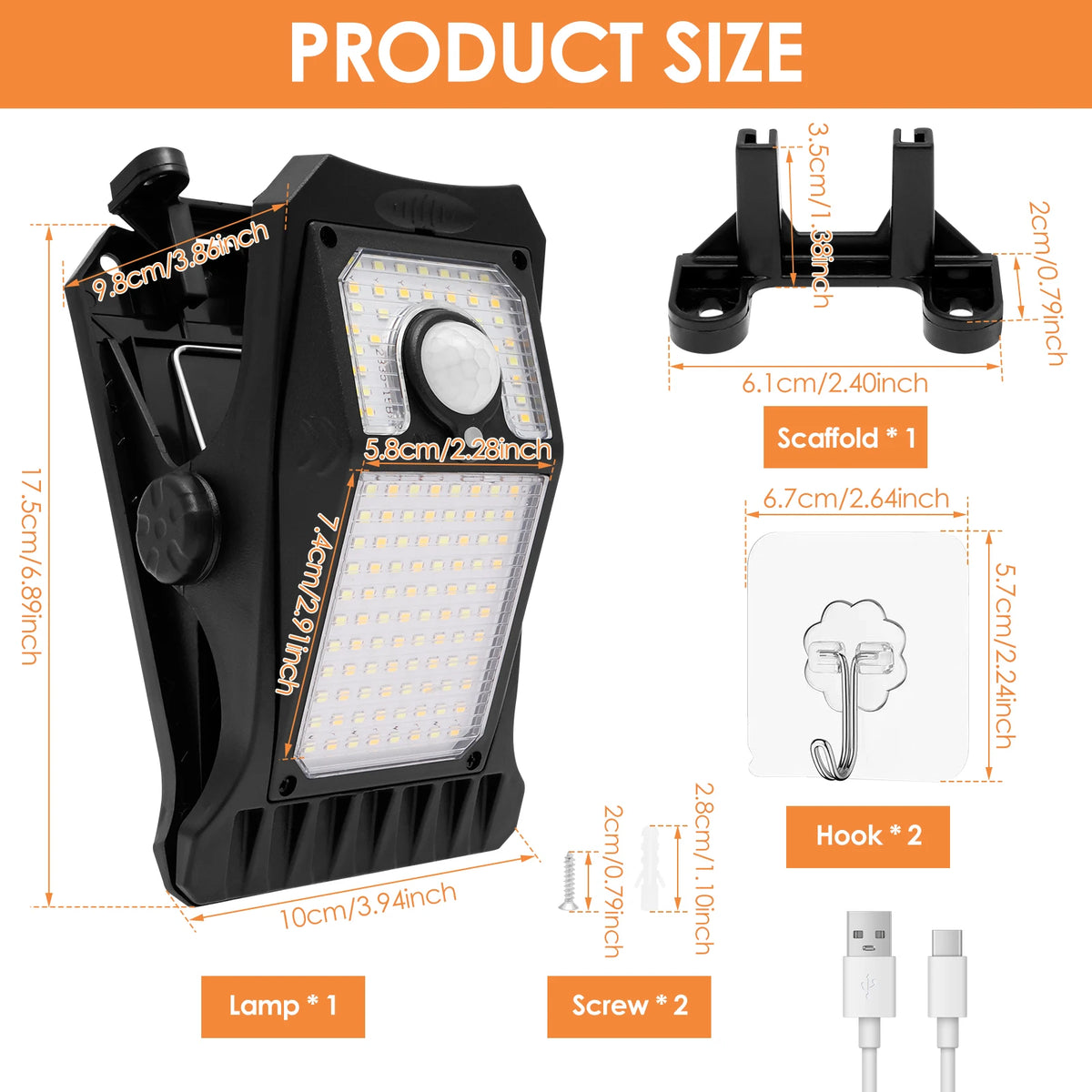 Luz solar de movimiento con clip