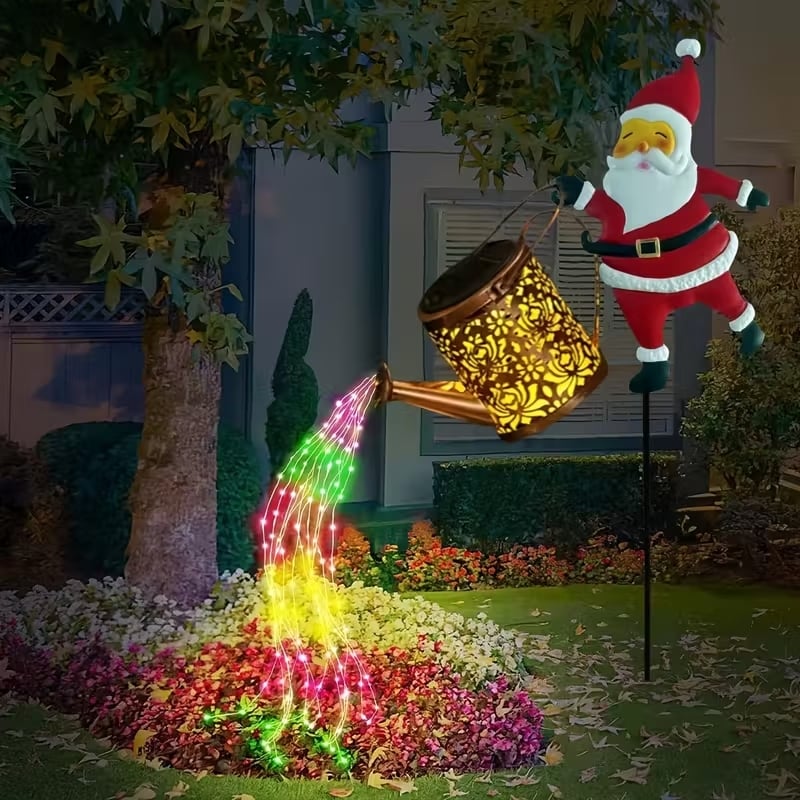 Santa Solar Watering Can Light