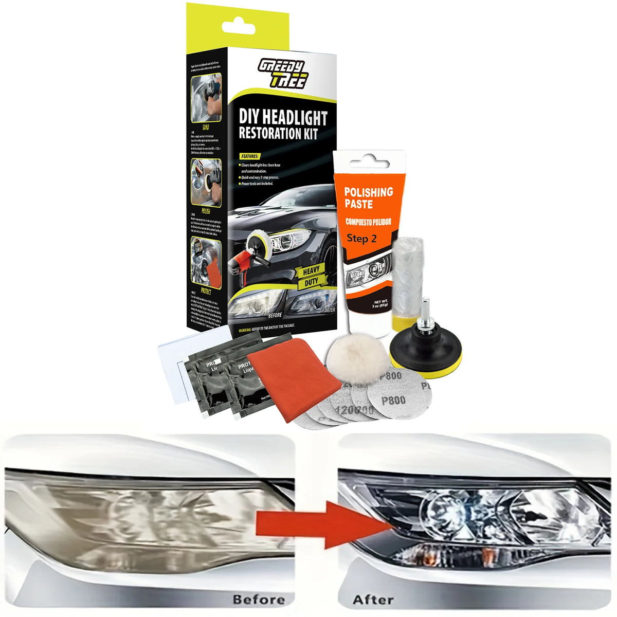 ClearGlow Car Headlight Renewal Kit