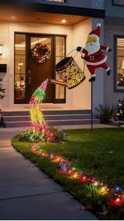 Luz solar para regadera de Papá Noel