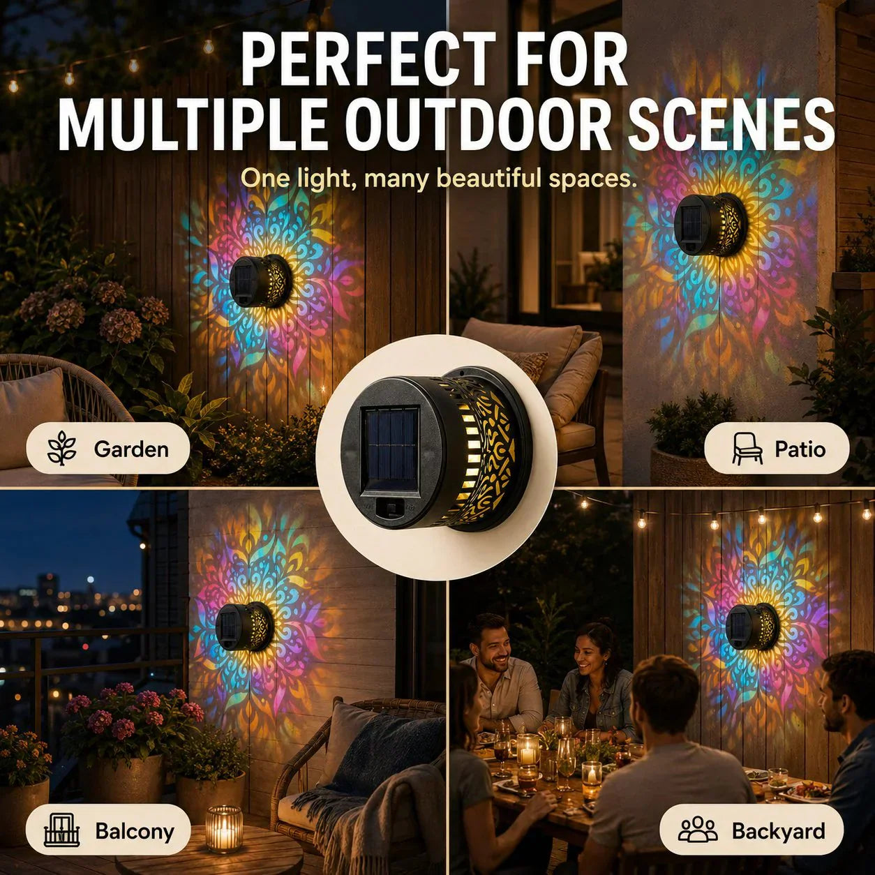 Solar Mandala Night Light
