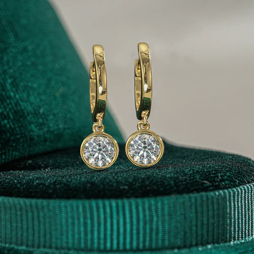 Radiant Gold Moissanite Earrings