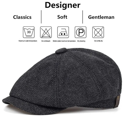 Classic Heritage Herringbone Flat Cap