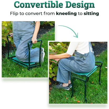 Asiento-banco portátil ComfortFold para jardinería de rodillas