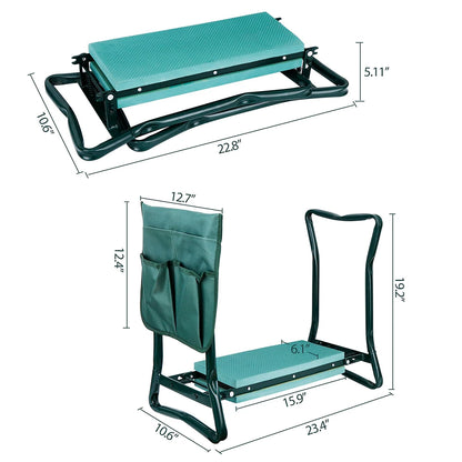 Asiento-banco portátil ComfortFold para jardinería de rodillas