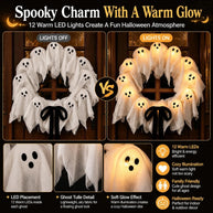 Spooky Glow Ghost Door Wreath