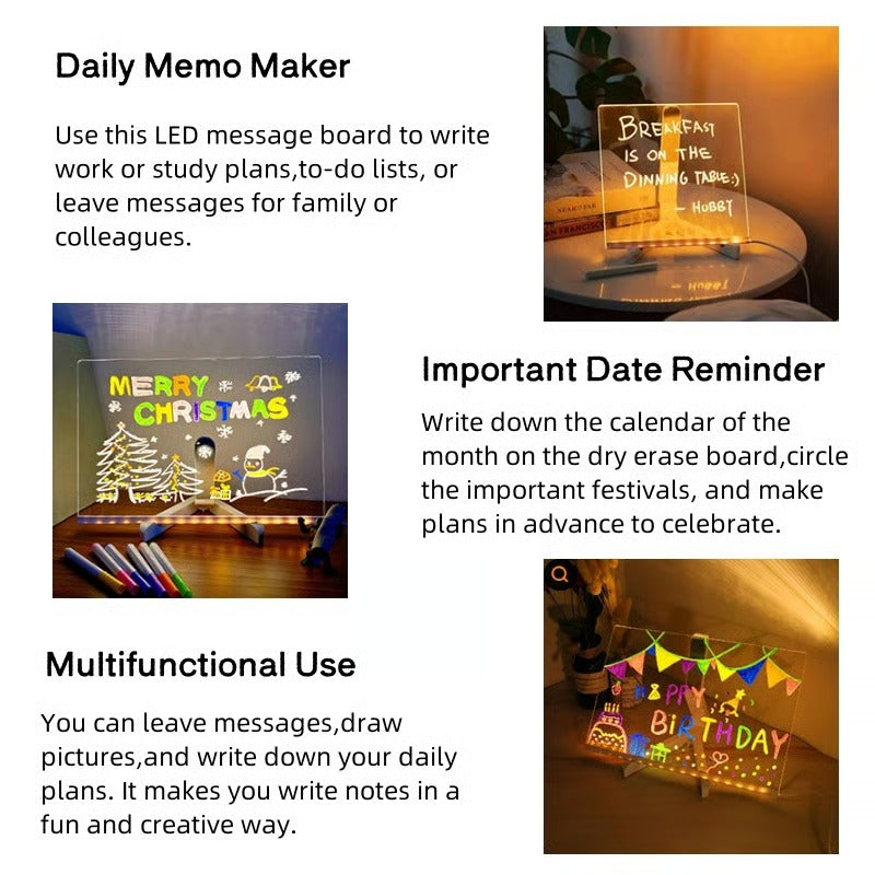 GlowWrite Acrylic LED Message Board