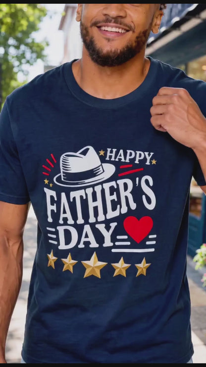 Happy Father's Day heart and stars T-Shirt | Father's Day Tee