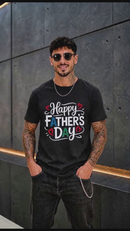 Happy Father's Day colorful lettering T-Shirt | Father's Day shirt